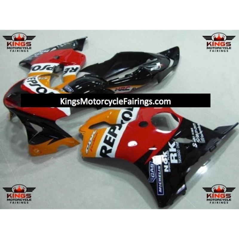 Honda CBR600F4 (1999-2000) Black, Red, Orange & White Repsol Fairings Clear Windscreen: Free No Bolt Kit