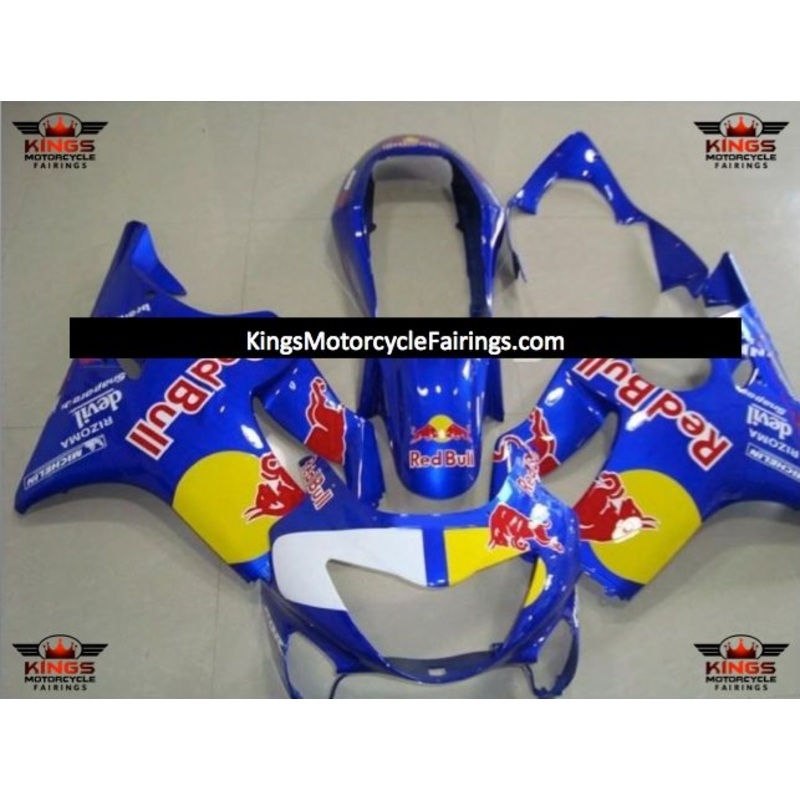 Honda CBR600F4 (1999-2000) Blue, Red, Yellow, White RedBull Fairings Clear Windscreen: Free No Bolt Kit
