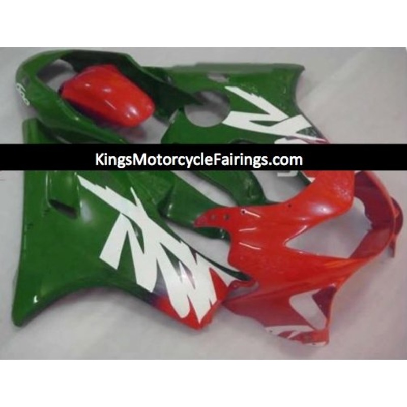 Honda CBR600F4 (1999-2000) Green, Red & White Fairings Clear Windscreen: Free No Bolt Kit