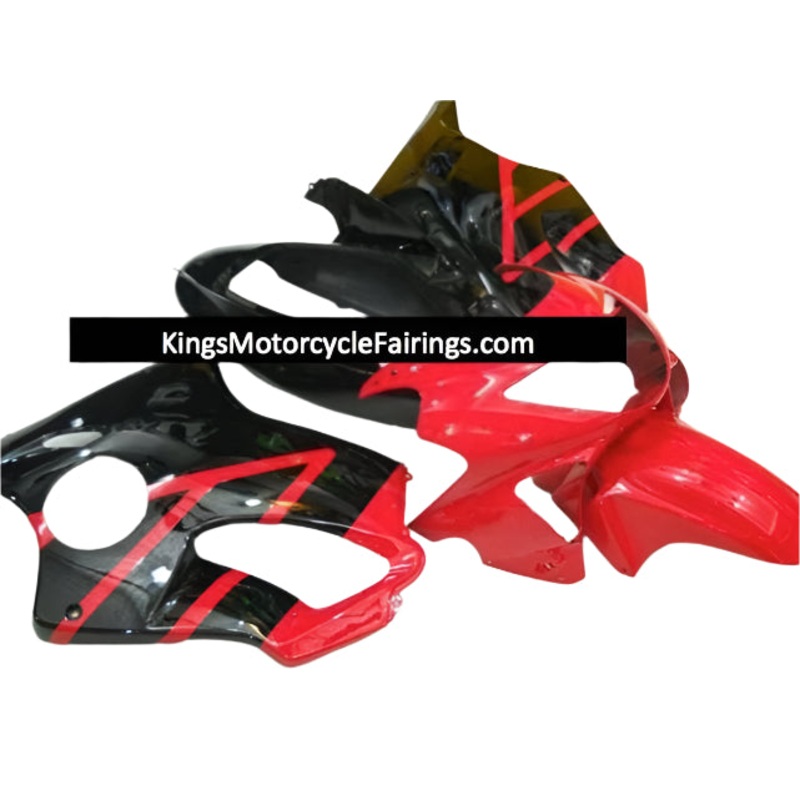 Honda CBR600F4 (1999-2000) Red, Black Fairings Clear Windscreen: Free No Bolt Kit