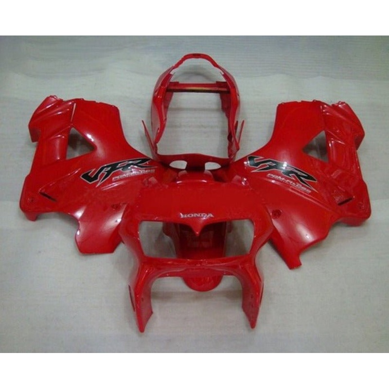 Honda VFR800 (1998-2001) Red, Black Fairings Clear Windscreen: Free No Bolt Kit