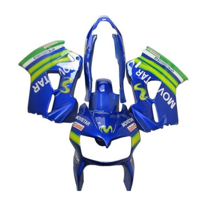 Honda VFR800 (2002-2013) Blue, Green Movistar Fairings No Seat Cowl No Bolt Kit No Tank