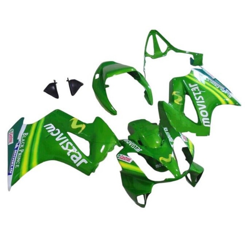 Honda VFR800 (2002-2013) Green Movistar Fairings No Seat Cowl No Bolt Kit No Tank