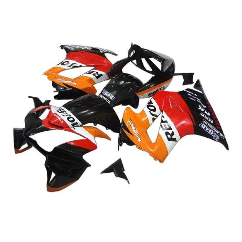 Honda VFR800 (2002-2013) Red, Black, Orange, White Repsol Fairings No Seat Cowl No Bolt Kit No Tank
