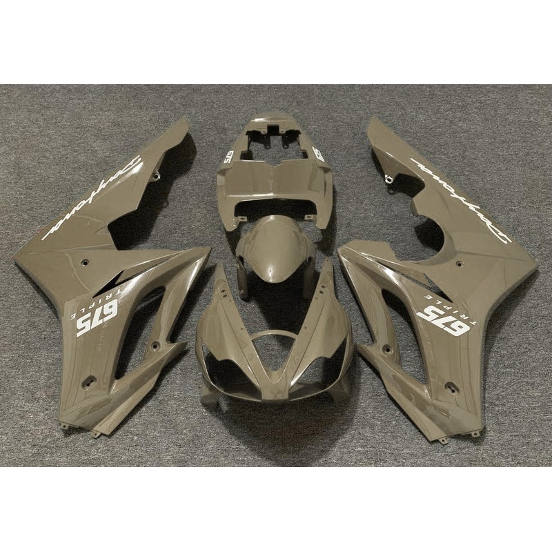 Triumph Daytona 675 (2006-2008) Desert Tan Fairings Clear Windscreen: Free No Bolt Kit