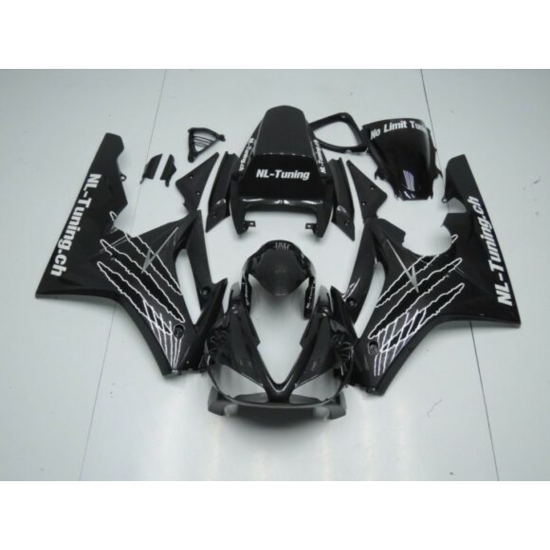 Triumph Daytona 675 (2009-2012) Black & White Claw Fairings Clear Windscreen: Free No Bolt Kit