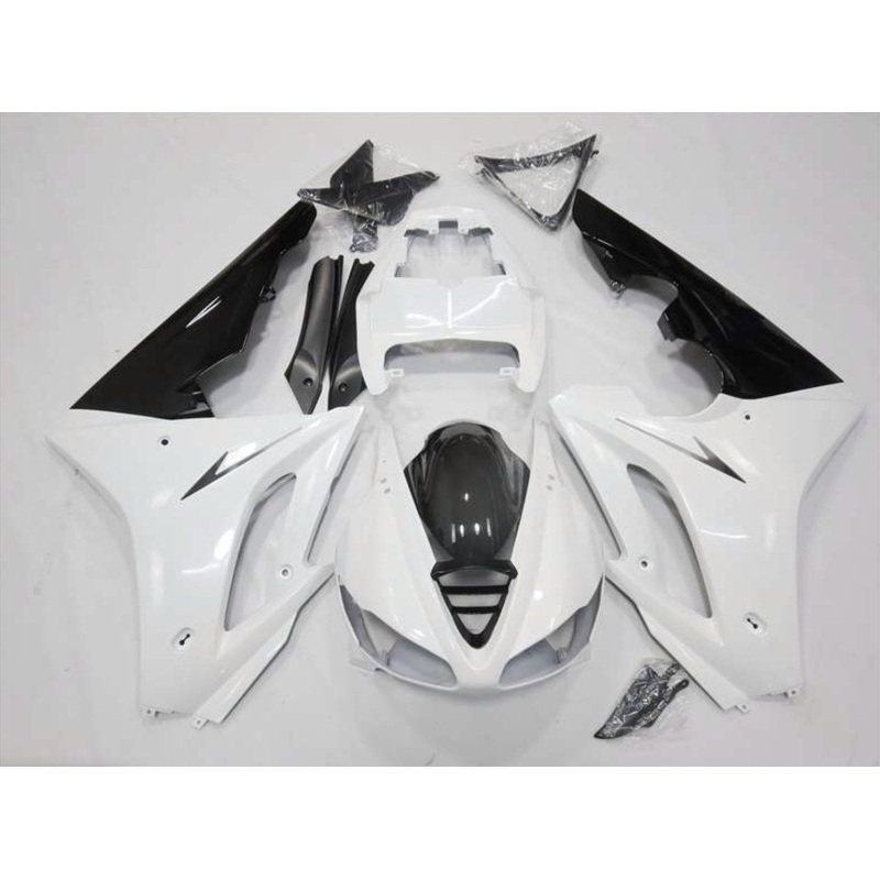 Triumph Daytona 675 (2009-2012) White & Black Fairings Clear Windscreen: Free No Bolt Kit