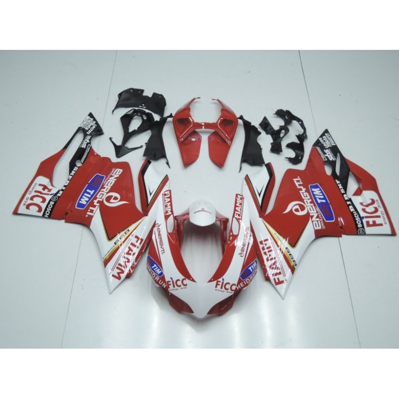 Triumph Daytona 675 (2013-2016) Red & White FIAMM Fairings Clear Windscreen: Free No Bolt Kit