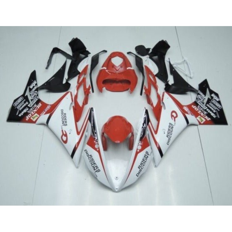 Triumph Daytona 675 (2013-2016) White, Black & Red Fairings Clear Windscreen: Free No Bolt Kit