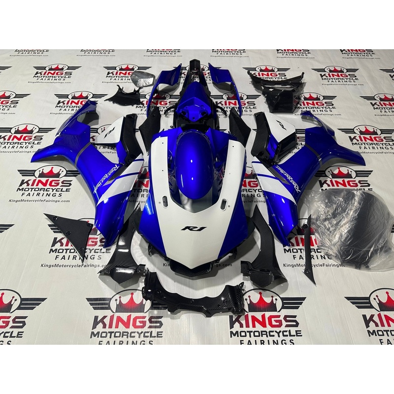 Yamaha YZF-R1 (2015-2019) Blue, White, Gray, Faux Carbon Fiber Fairings No Seat Cowl No Bolt Kit No Tank