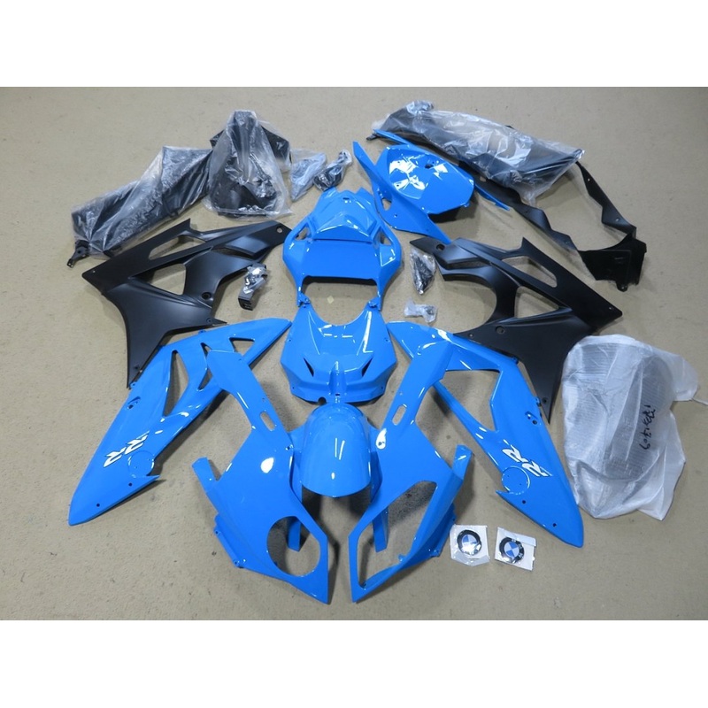 BMW S1000RR (2009-2014) Blue, Matte Black & White Fairings No Seat Cowl No Bolt Kit No Tank