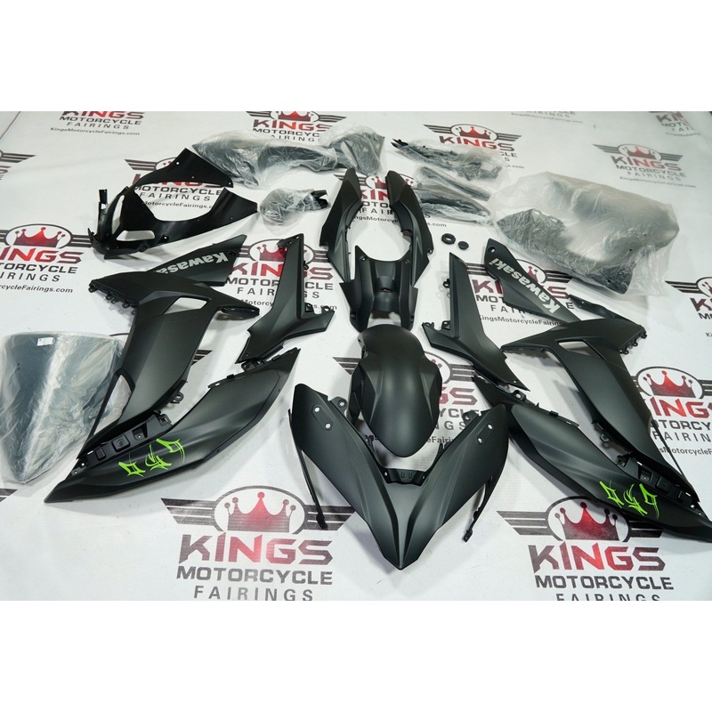 Fairings for Kawasaki Ninja 650 (2017-2019) Matte Black, Gray, Green Clear Windscreen: Free No Bolt Kit No Tank