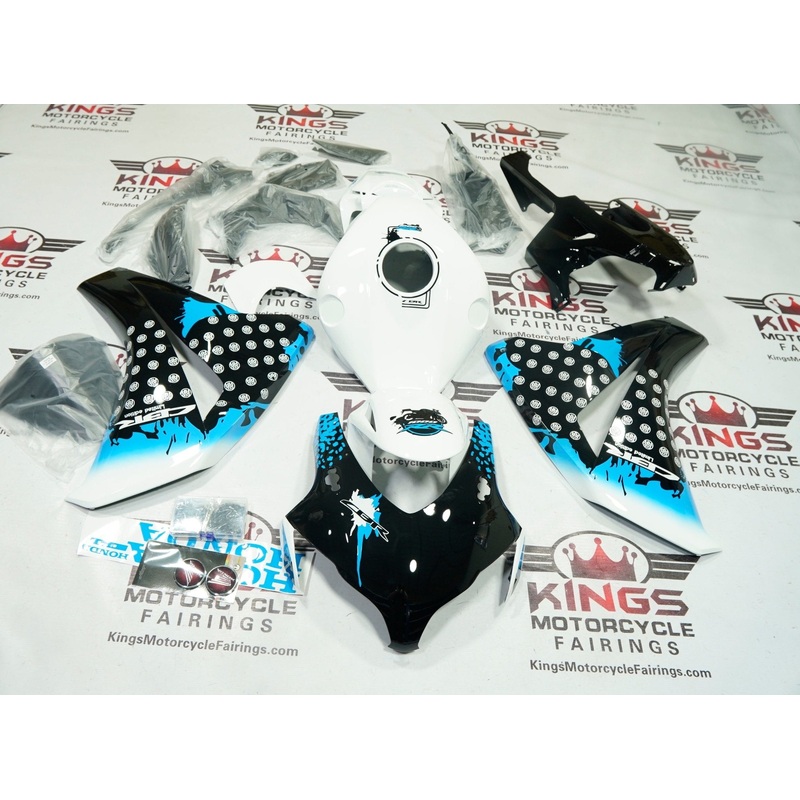 Honda CBR1000RR (2008-2011) White, Black, Blue Splash Fairings No Seat Cowl No Bolt Kit No Tank