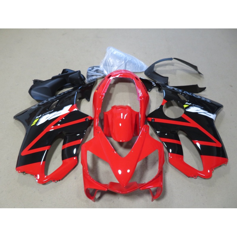 Honda CBR600F4i (2004-2007) Red, Black, White, Gray & Yellow Fairings Clear Windscreen: Free No Bolt Kit No Tank