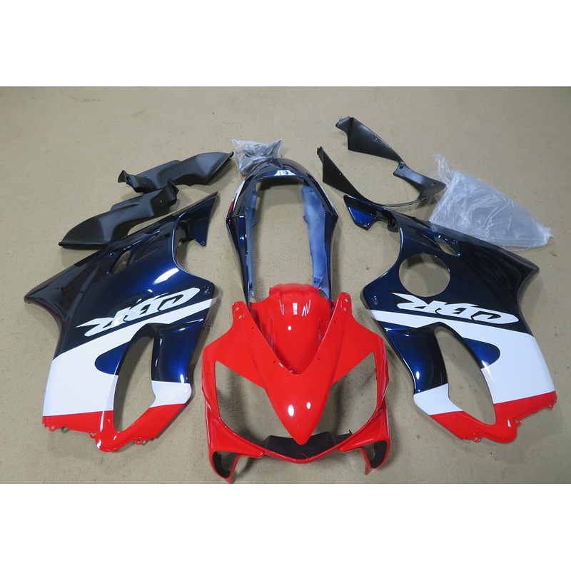 Honda CBR600F4i (2004-2007) Red, White & Blue Fairings Clear Windscreen: Free No Bolt Kit No Tank