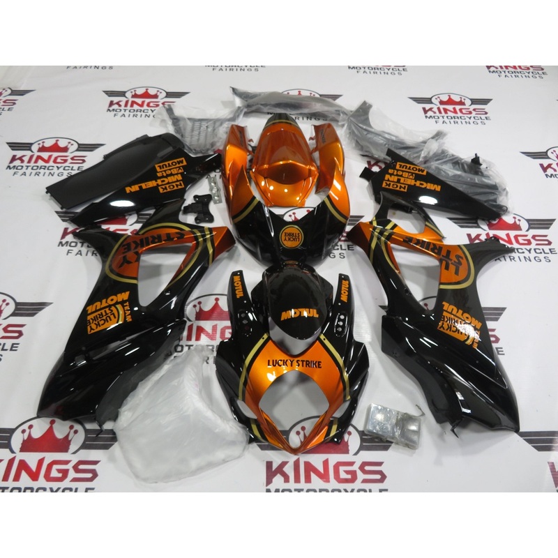 Suzuki GSXR1000 (2003-2004) Black, Copper & Gold Fairings Clear Windscreen: Free No Seat Cowl No Bolt Kit