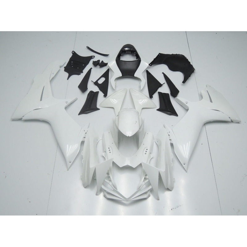 Suzuki GSXR1000 (2009-2016) Unpainted White Fairings Clear Windscreen: Free No Seat Cowl No Bolt Kit