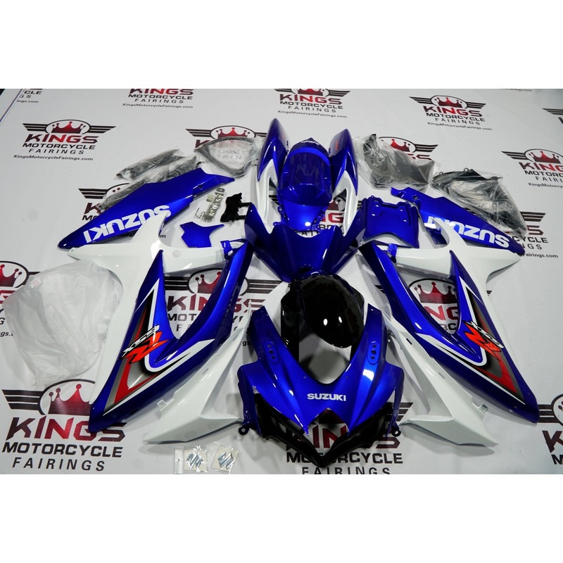 Suzuki GSXR600 (2008-2010) Blue, White, Black, Gray & Red Fairings No Seat Cowl No Bolt Kit No Tank