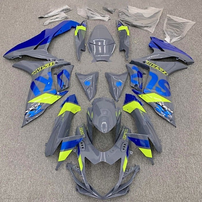 Suzuki GSXR600 (2011-2024) Gray, Blue, Neon Yellow Fairings No Seat Cowl No Bolt Kit No Tank