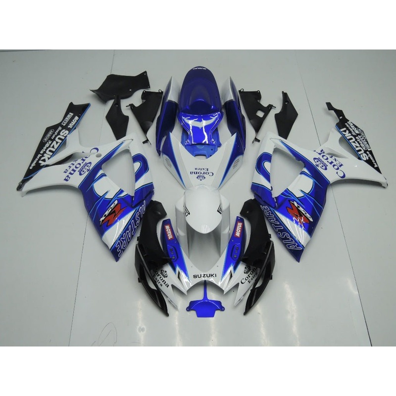 Suzuki GSXR750 (2006-2007) Blue & White Tribal Fairings No Seat Cowl No Bolt Kit No Tank