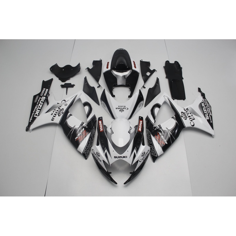 Suzuki GSXR750 (2006-2007) White, Black & Red Tribal Fairings No Seat Cowl No Bolt Kit No Tank