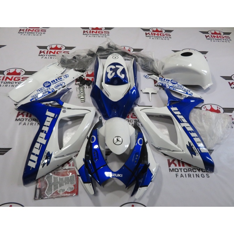 Suzuki GSXR750 (2006-2007) White, Blue & Black Jordan 23 Fairings No Seat Cowl No Bolt Kit No Tank
