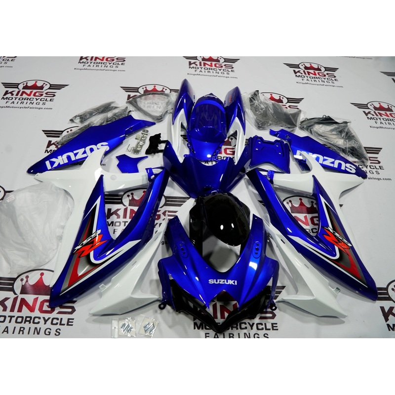 Suzuki GSXR750 (2008-2010) Blue, White, Black, Gray & Red Fairings No Seat Cowl No Bolt Kit No Tank
