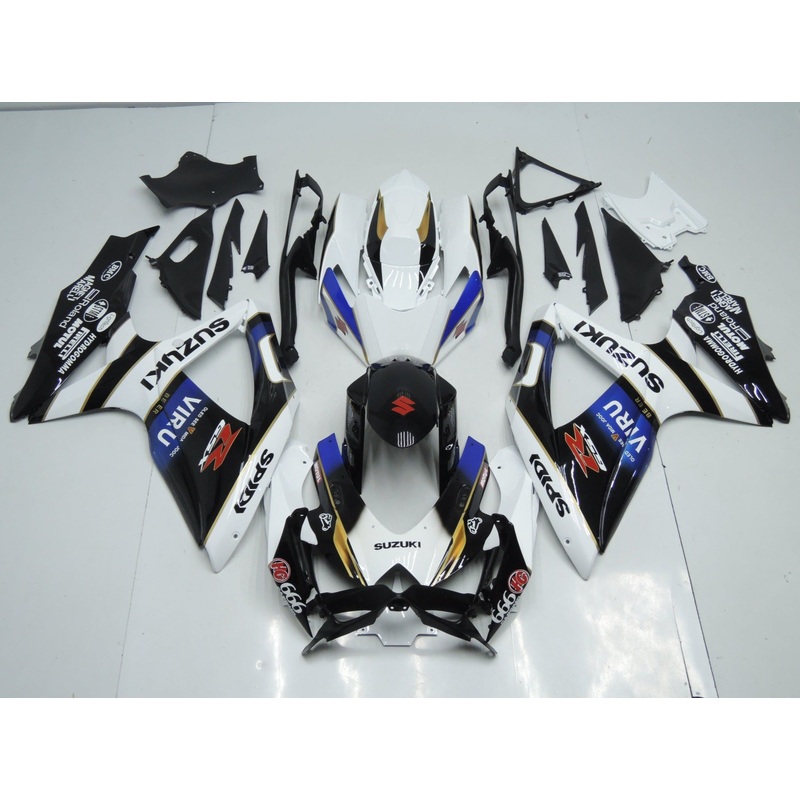 Suzuki GSXR750 (2008-2010) White, Black, Blue, Gold & Red Viru Fairings No Seat Cowl No Bolt Kit No Tank