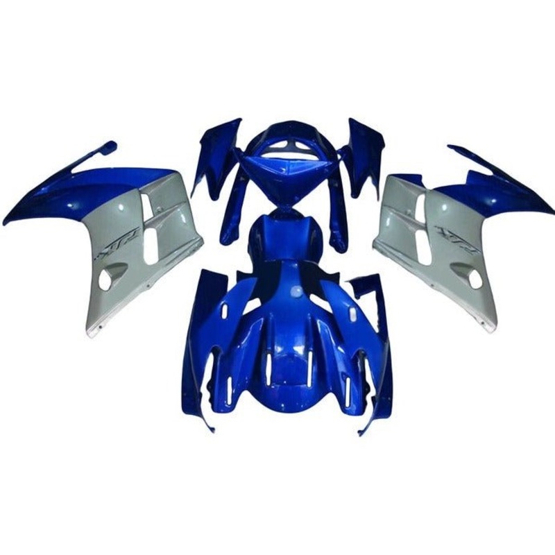 Yamaha FJR1300 Fairings (2007-2012) Blue, White No Bolt Kit Clear Windscreen: Free