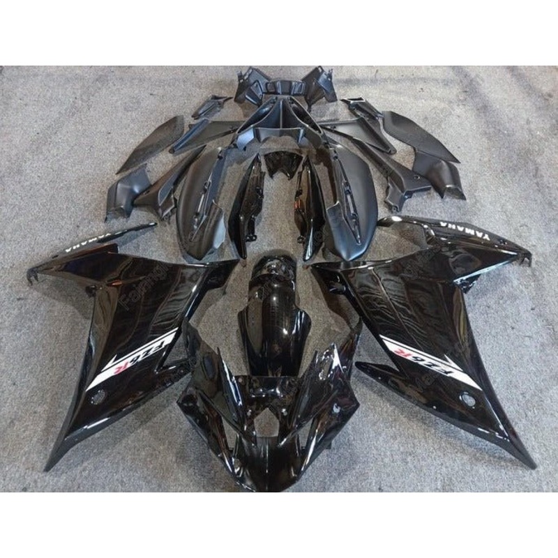 Yamaha FZ6R Fairings (2009-2015) Black No Bolt Kit Clear Windscreen: Free No Seat Cowl
