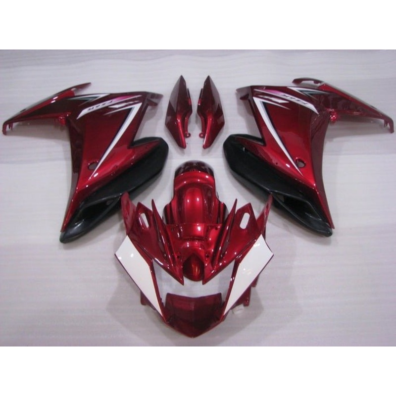 Yamaha FZ6R Fairings (2009-2015) Candy Red, White, Black No Bolt Kit Clear Windscreen: Free No Seat Cowl