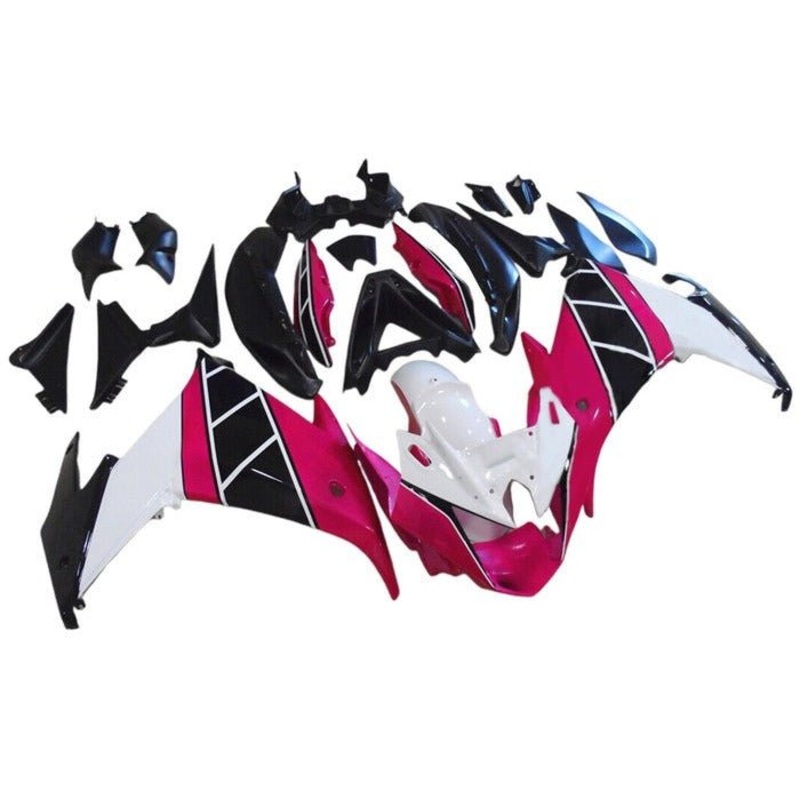 Yamaha FZ6R Fairings (2009-2015) Pink, White, Black No Bolt Kit Clear Windscreen: Free No Seat Cowl