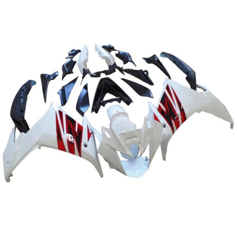 Yamaha FZ6R Fairings (2009-2015) White, Red, Black Angles No Bolt Kit Clear Windscreen: Free No Seat Cowl