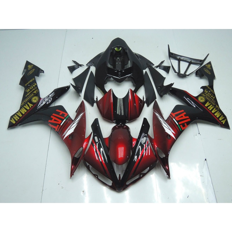 Yamaha YZF-R1 (2007-2008) Candy Red & Black FIAT Fairings No Seat Cowl No Bolt Kit No Tank
