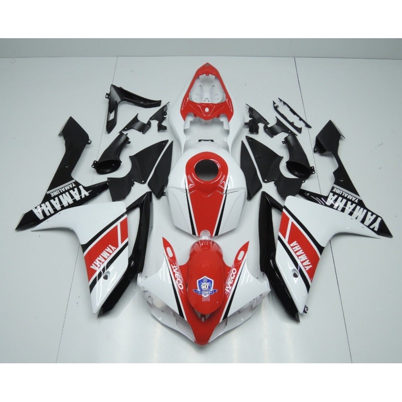 Yamaha YZF-R1 (2007-2008) Red, White & Black Fairings No Seat Cowl No Bolt Kit No Tank