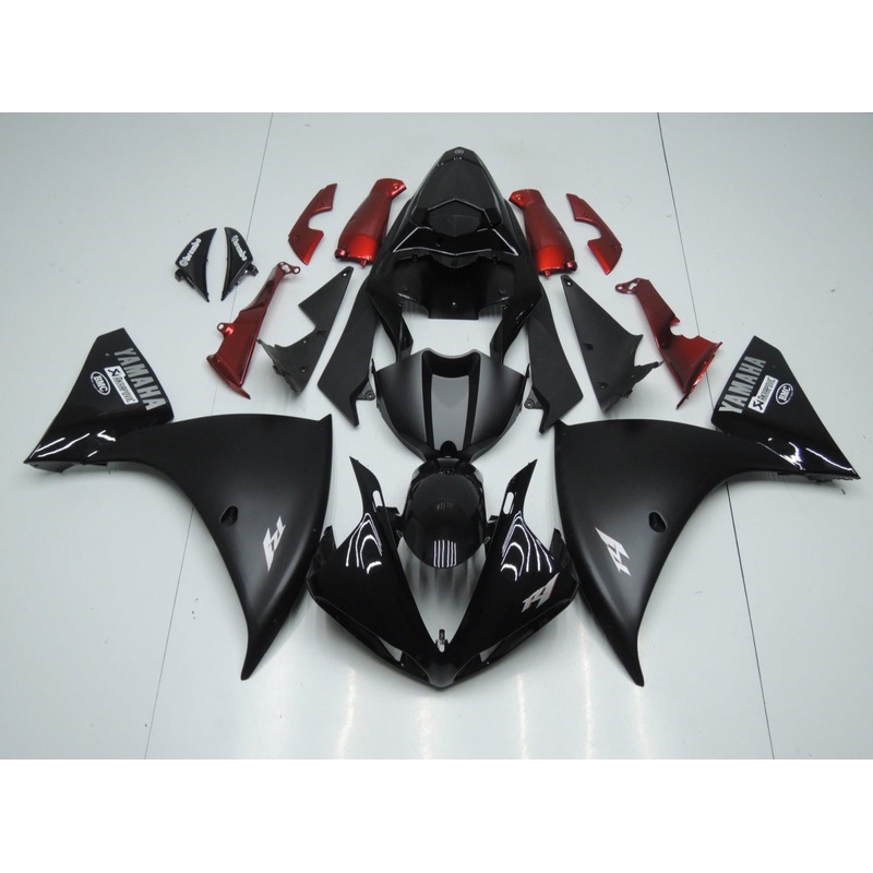 Yamaha YZF-R1 (2009-2011) Matte Black, Gloss Black & Red Fairings No Seat Cowl No Bolt Kit No Tank
