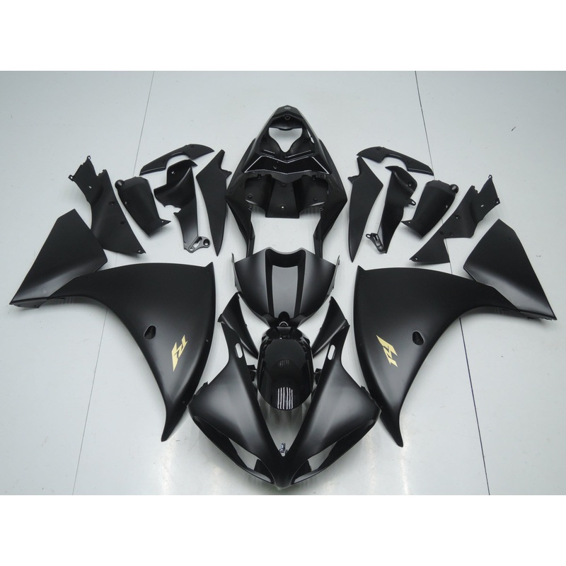 Yamaha YZF-R1 (2009-2011) Matte Black & Gold Fairings No Seat Cowl No Bolt Kit No Tank