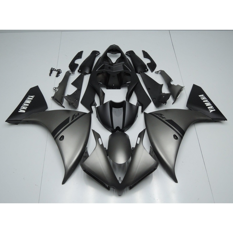 Yamaha YZF-R1 (2012-2014) Matte Gray, Black & White Fairings No Seat Cowl No Bolt Kit No Tank