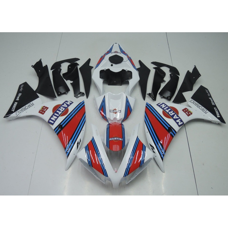 Yamaha YZF-R1 (2012-2014) White, Red, Blue & Black Martini Fairings No Seat Cowl No Bolt Kit No Tank