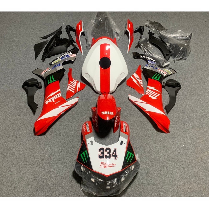 Yamaha YZF-R1 (2015-2019) Red, White & Black Milwaukee Fairings No Seat Cowl No Bolt Kit No Tank