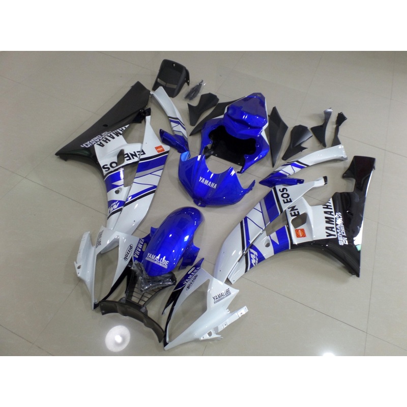 Yamaha YZF-R6 (2006-2007) Blue, White & Black Eneos Fairings No Seat Cowl No Bolt Kit No Tank