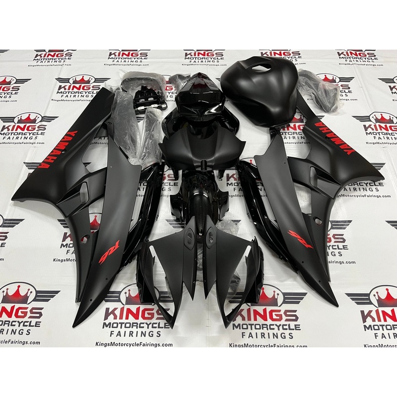 Yamaha YZF-R6 (2006-2007) Matte Black, Red Fairings No Seat Cowl No Bolt Kit No Tank