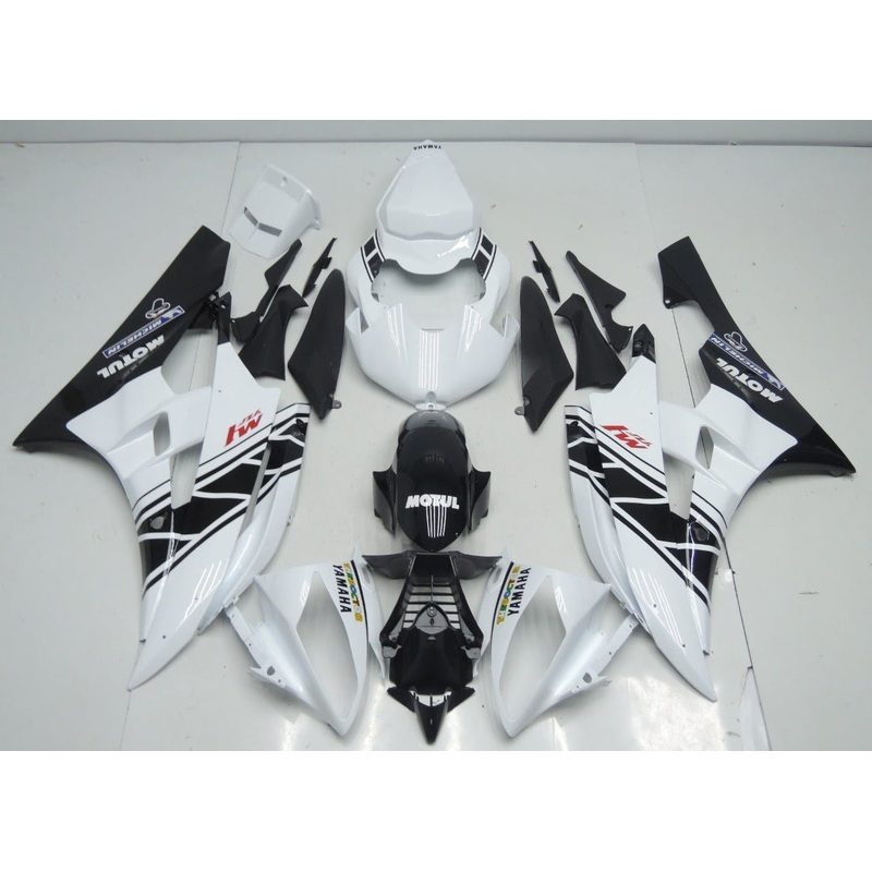 Yamaha YZF-R6 (2006-2007) White, Black & Red M1 Fairings No Seat Cowl No Bolt Kit No Tank