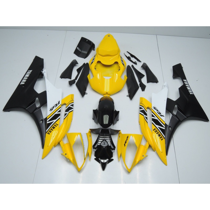 Yamaha YZF-R6 (2006-2007) Yellow, Black, White & Matte Black Fairings No Seat Cowl No Bolt Kit No Tank