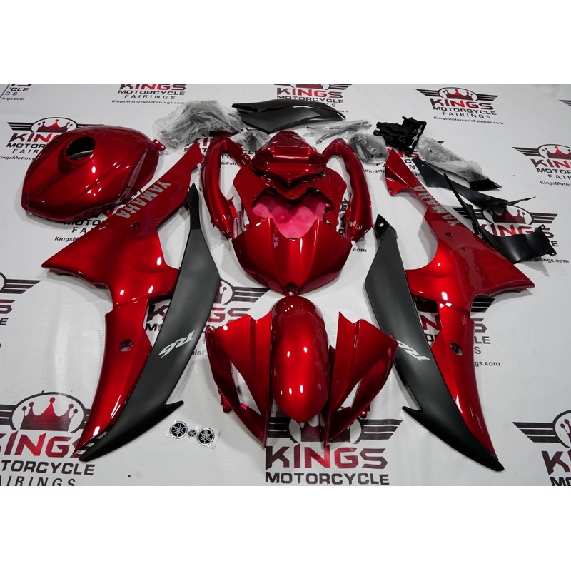 Yamaha YZF-R6 (2008-2016) Candy Red, Matte Black Fairings No Seat Cowl No Bolt Kit No Tank