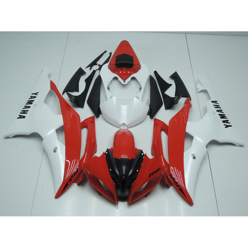 Yamaha YZF-R6 (2008-2016) Red, Pearl White & Black Fairings No Seat Cowl No Bolt Kit No Tank