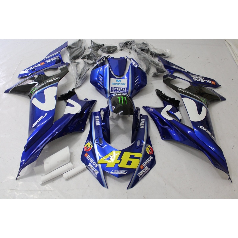 YAMAHA YZF-R6 (2017-2022) Blue, White, Black Monster Fairings No Seat Cowl No Bolt Kit No Tank