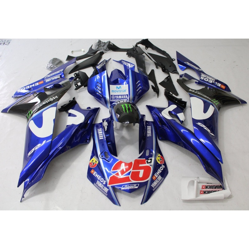 YAMAHA YZF-R6 (2017-2022) Blue, White, Black Movistar Fairings No Seat Cowl No Bolt Kit No Tank
