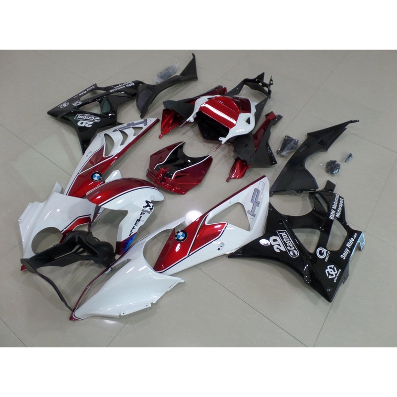 BMW S1000RR (2009-2014) White, Candy Red & Black Fairings No Seat Cowl No Bolt Kit No Tank