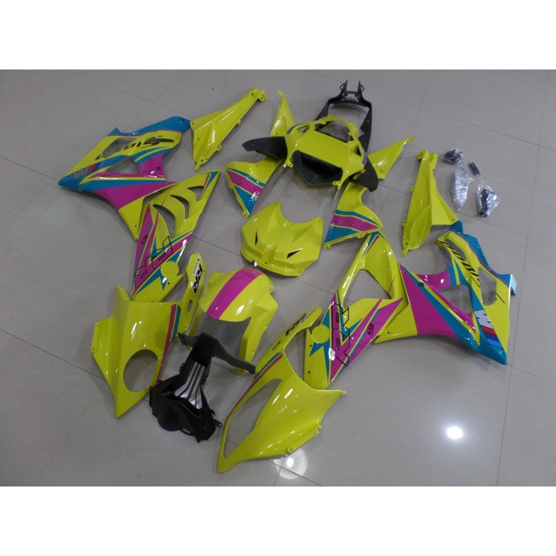 BMW S1000RR (2009-2014) Yellow, Pink & Blue Fairings No Seat Cowl No Bolt Kit No Tank
